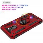 Wholesale LG Aristo 4+ (Plus) / Escape Plus / Tribute Royal K30 2019 Tech Armor Ring Grip Case with Metal Plate (Red)